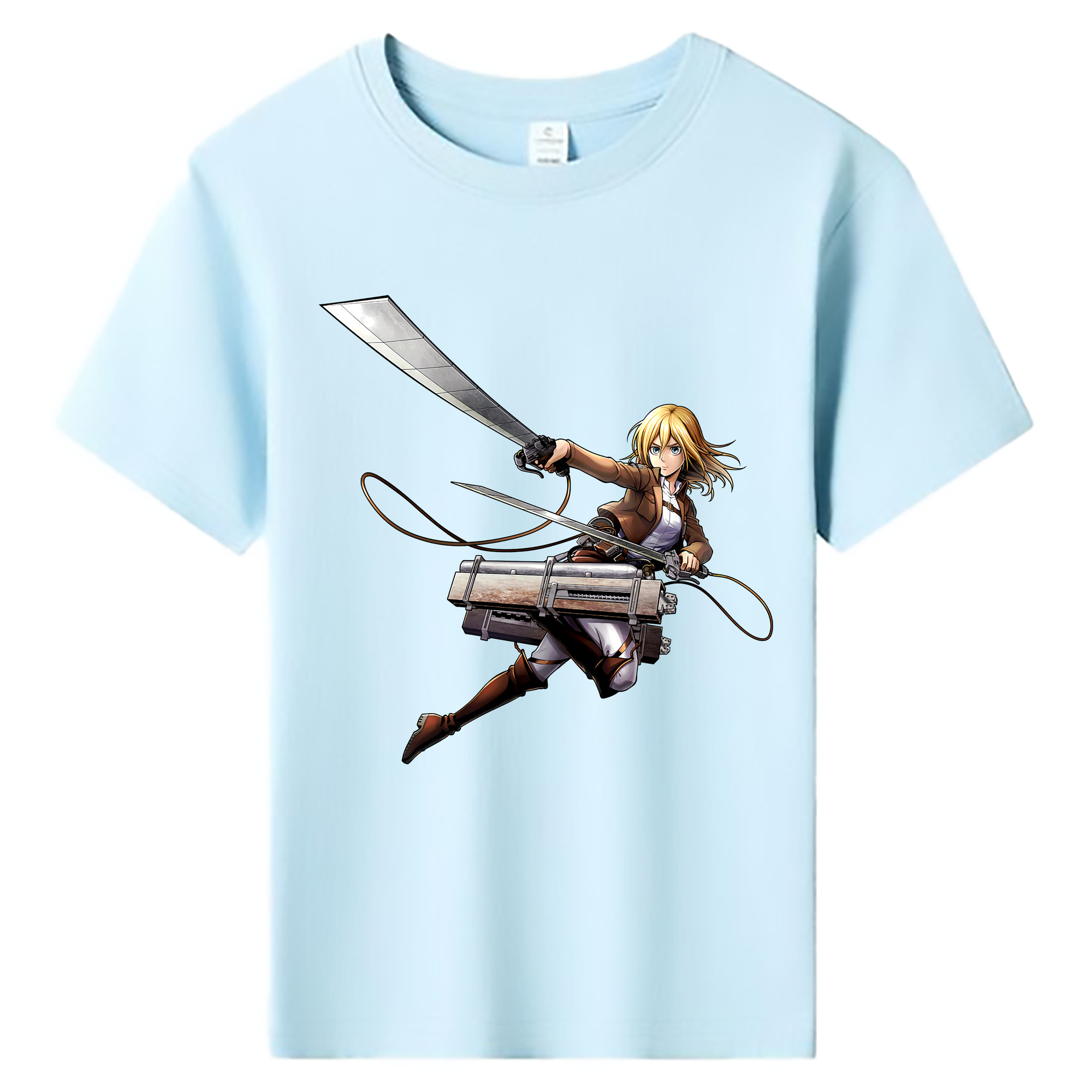 （画像用） 進撃の巨人 クリスタ·レンズ Attack on Titan Christa Lenz 綿100％キッズTシャツ（フロントプリント）